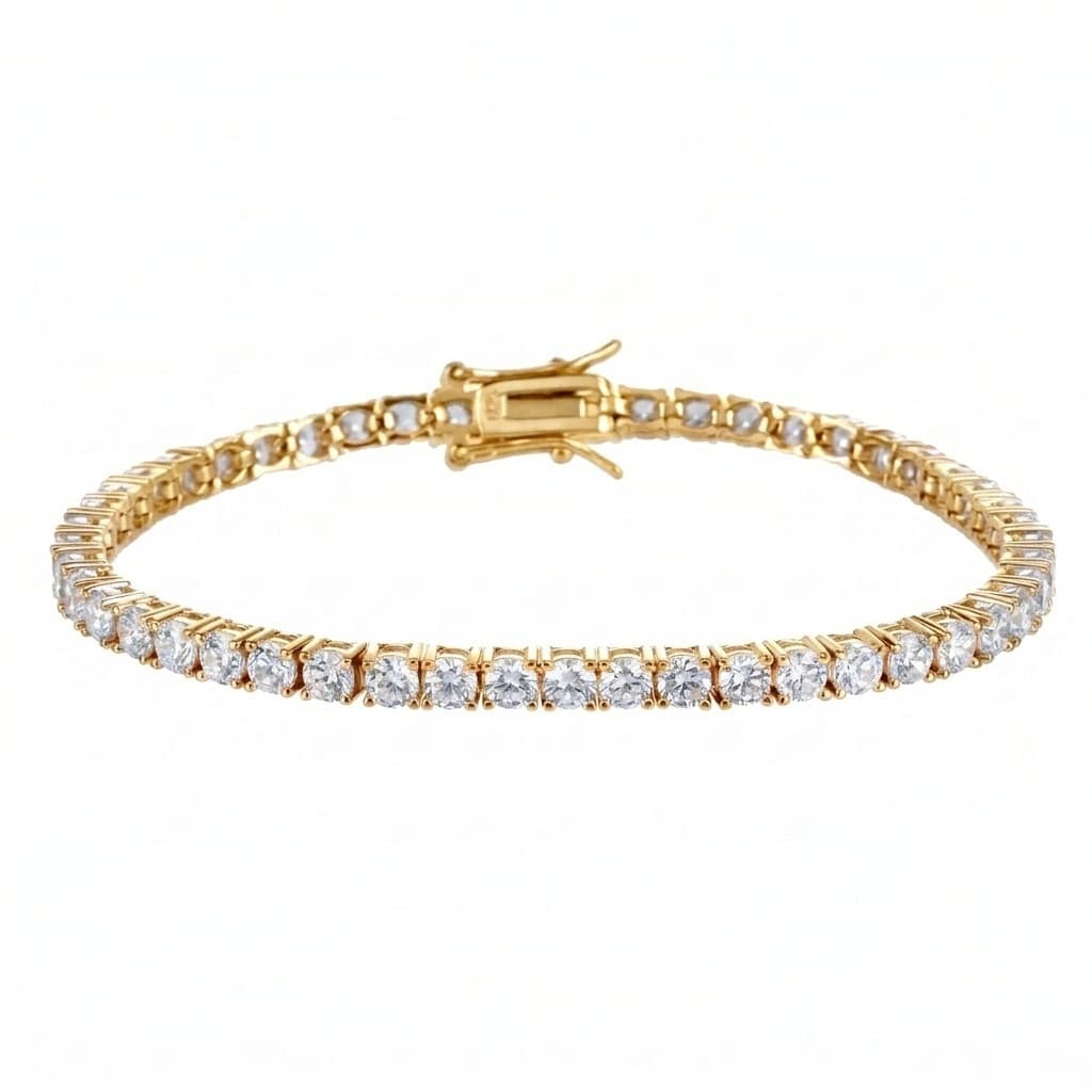 Plated tennis bracelet BKSI002-3-3MM
